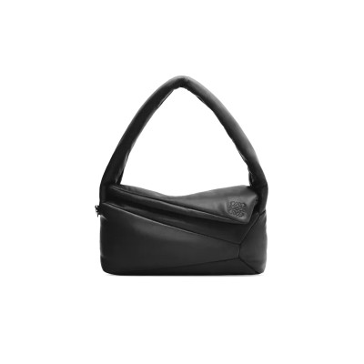 LOEWE PUFFER PUZZLE HOBO BAG IN SHINY NAPPA LAMBSKIN A510J67X13-1100 (28*10*14cm)